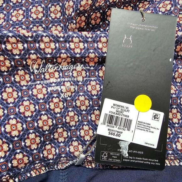 Walter Hagen Golf Skort Wormens Size XL Pull On Sculpt Athleisure Purple Floral - Picture 10 of 11